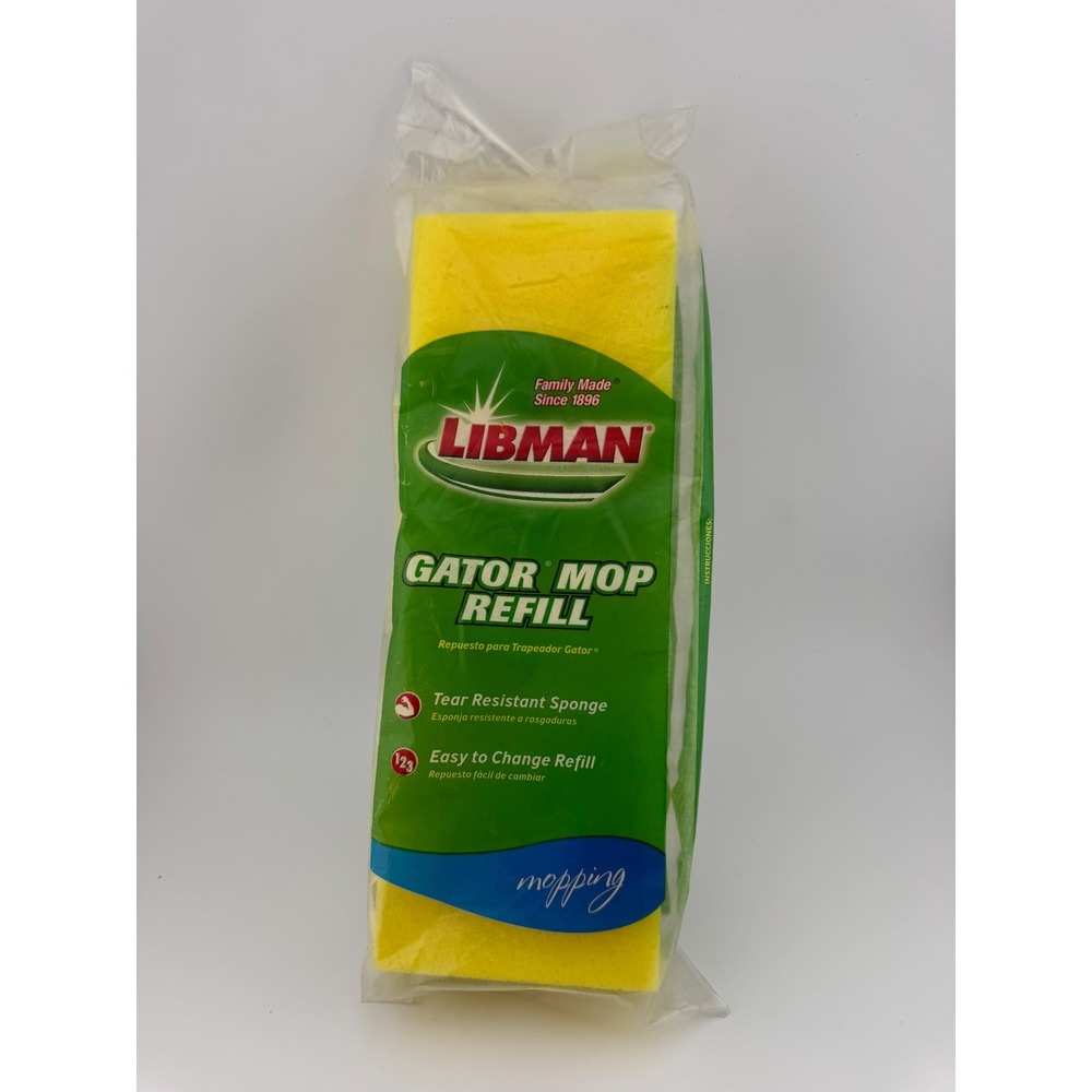Libman Gator Mop‎ Refill 02021 Yellow Tear Resistant Sponge Replacement New